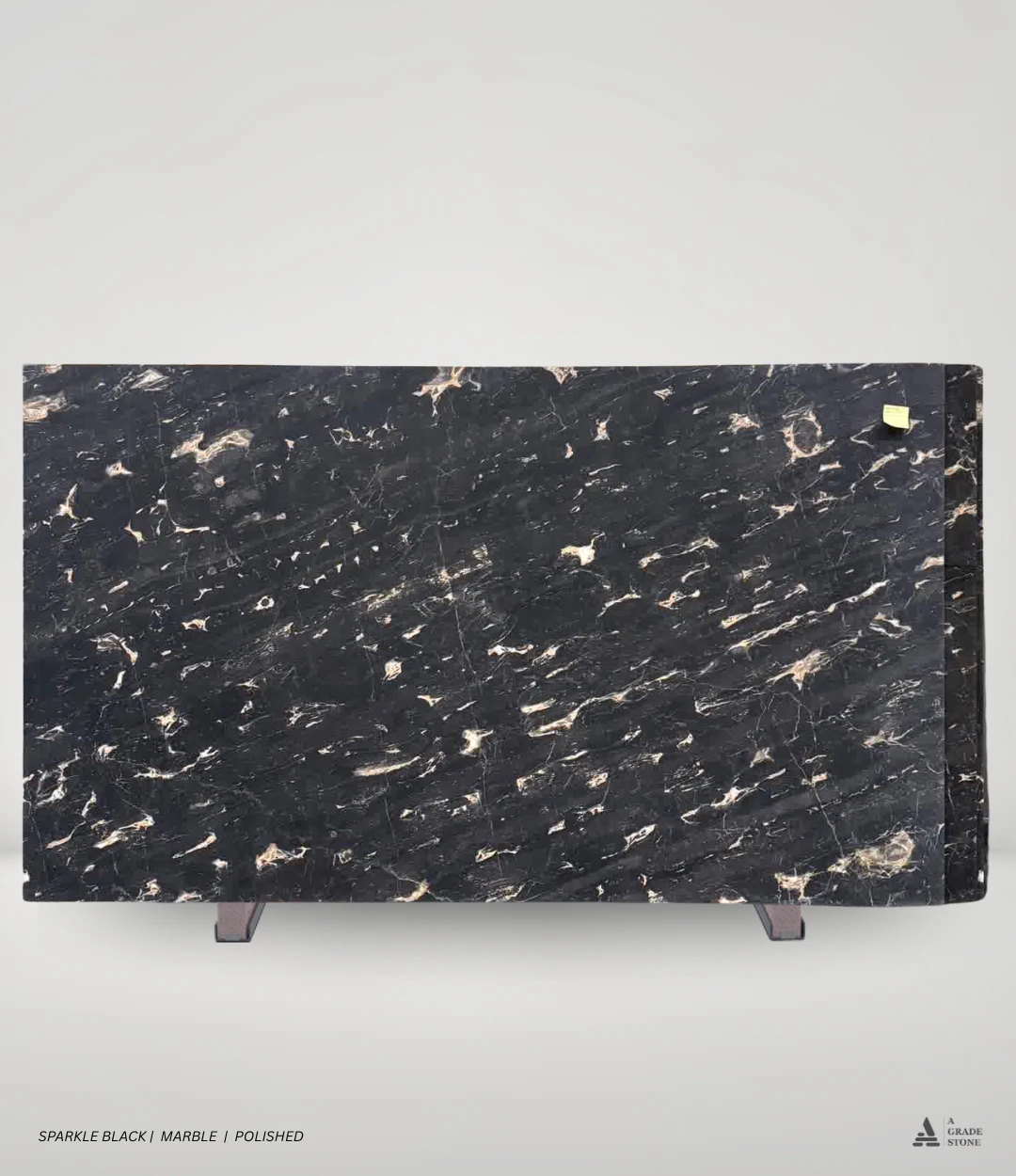 sparkle black marble polished