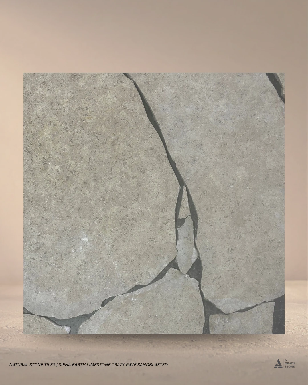 siena earth limestone crazy pave sandblasted
