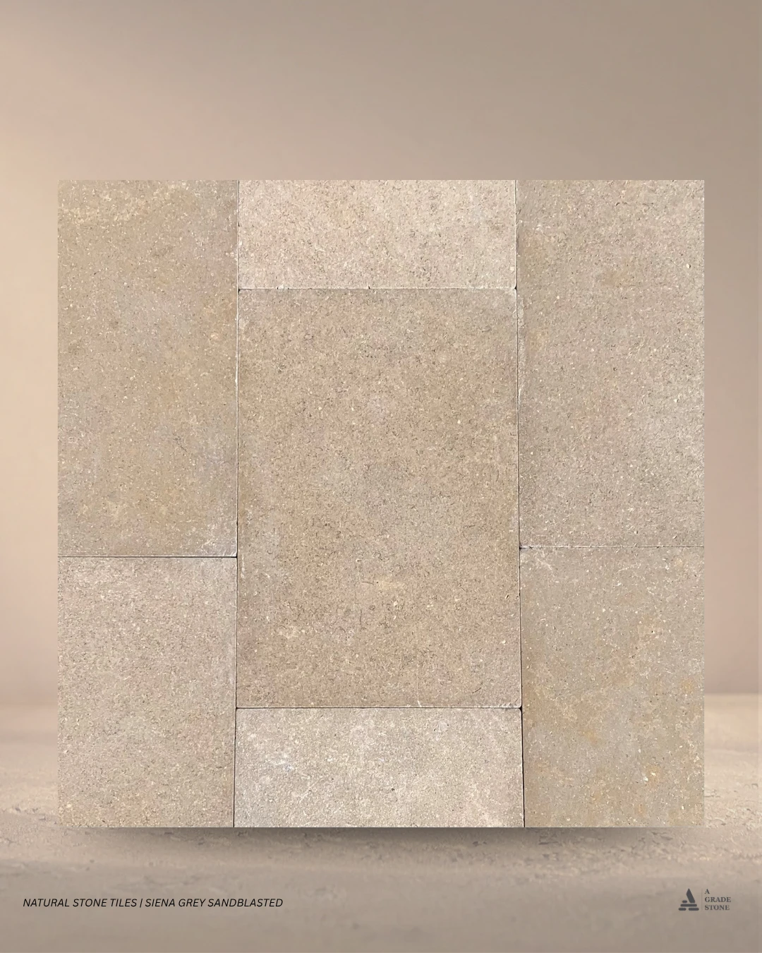 siena grey sandblasted & tumbled limestone