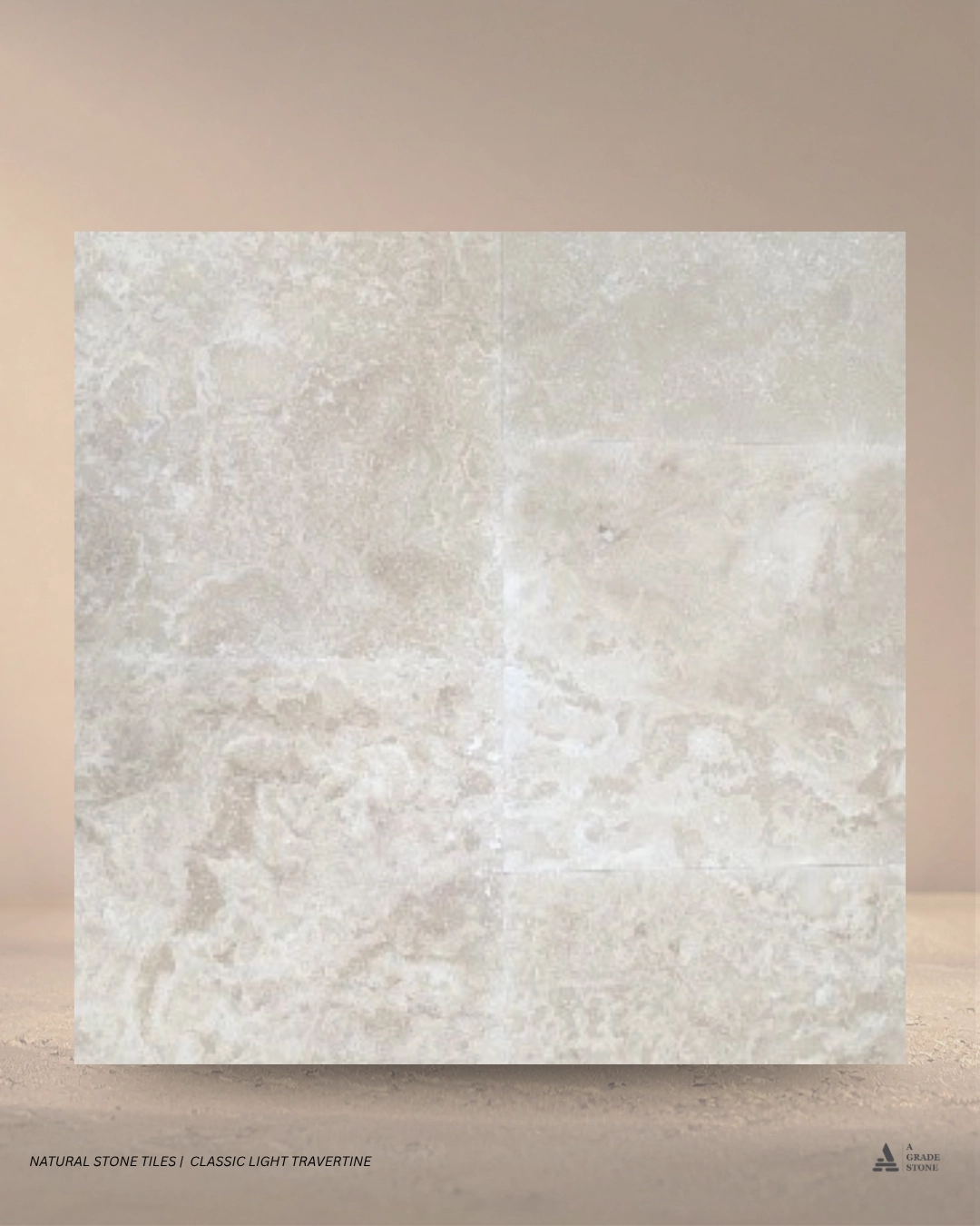 classic light honed & filled travertine