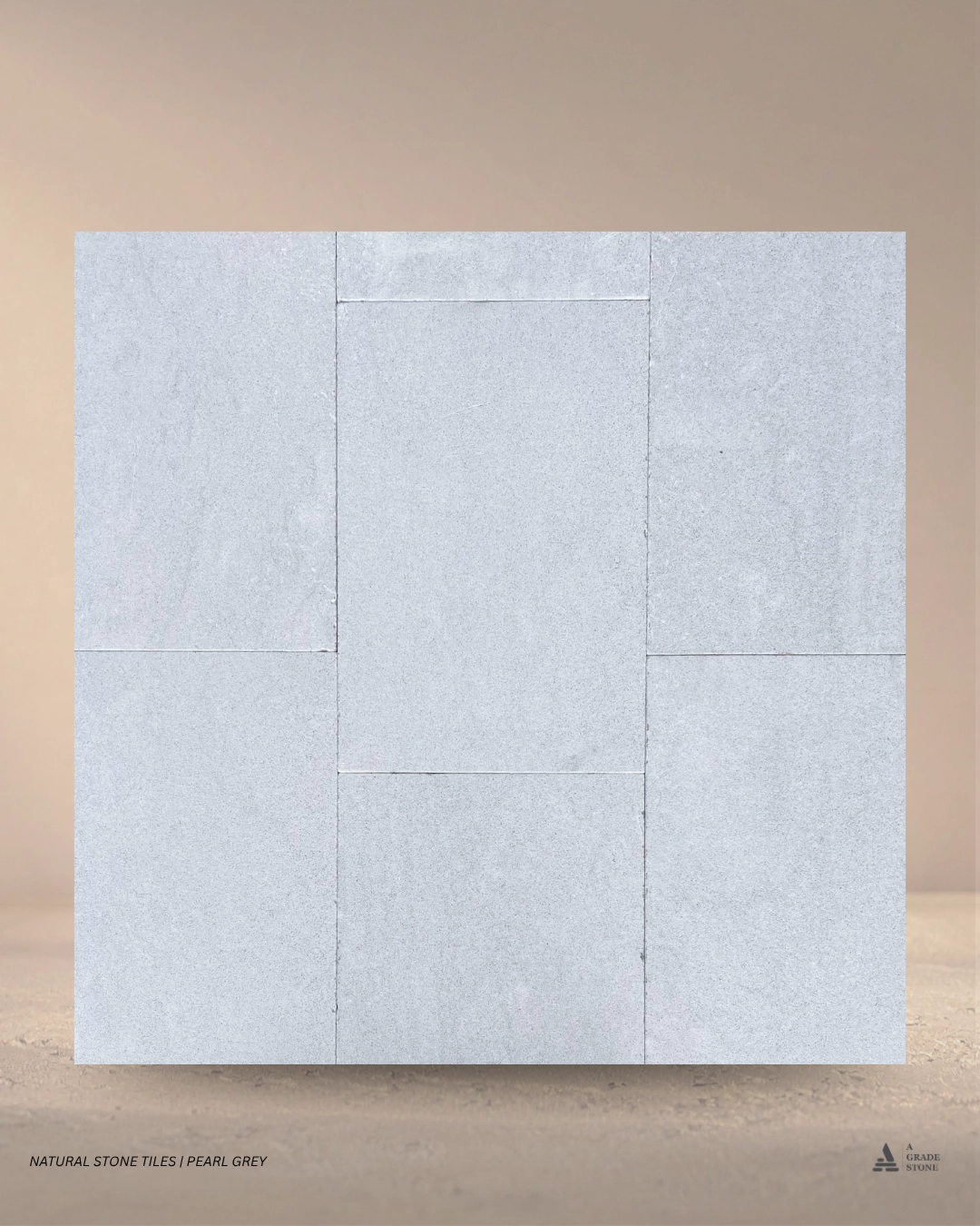 pearl grey tumbled & sandblasted marble