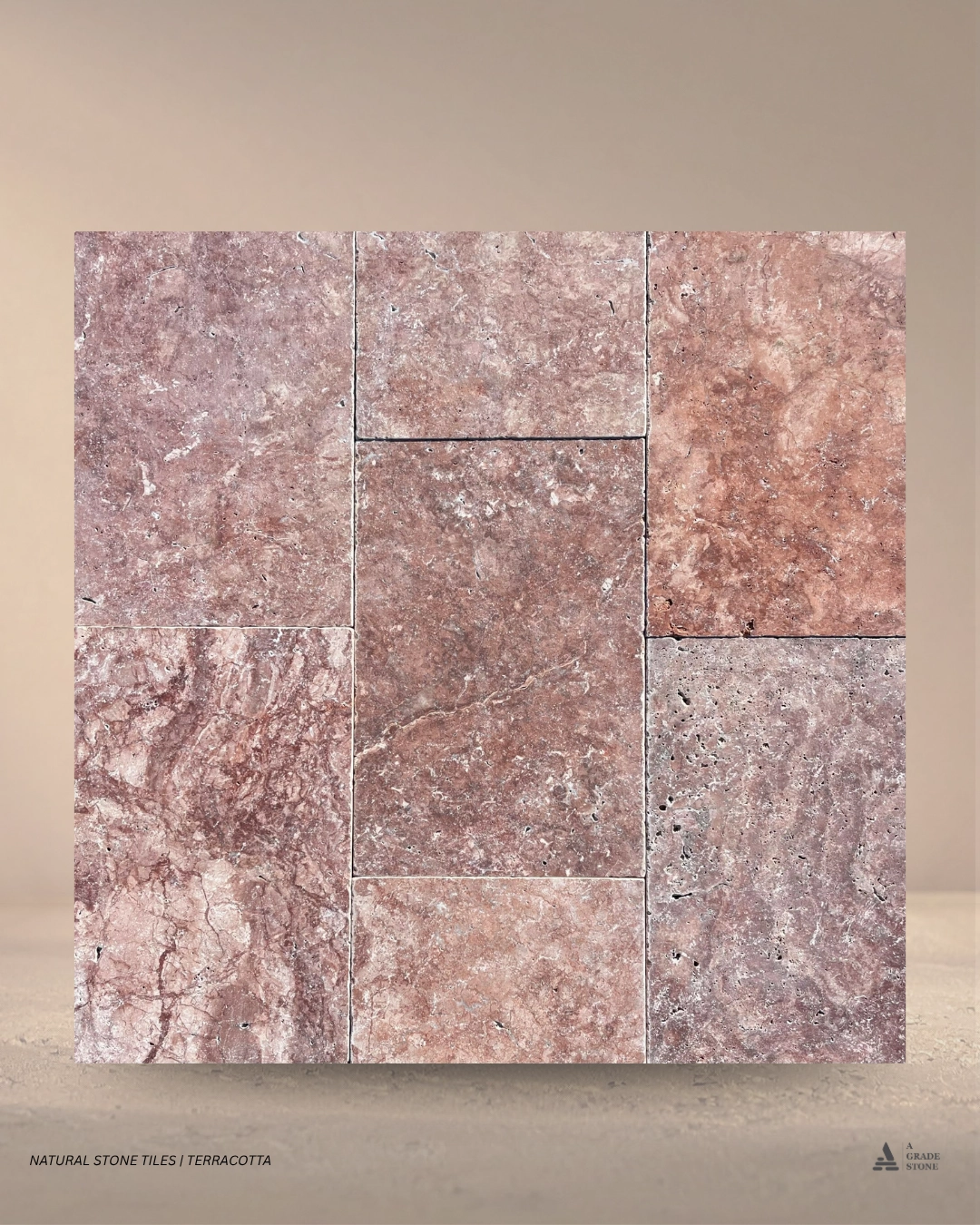 terracotta tumbled travertine (clearance)