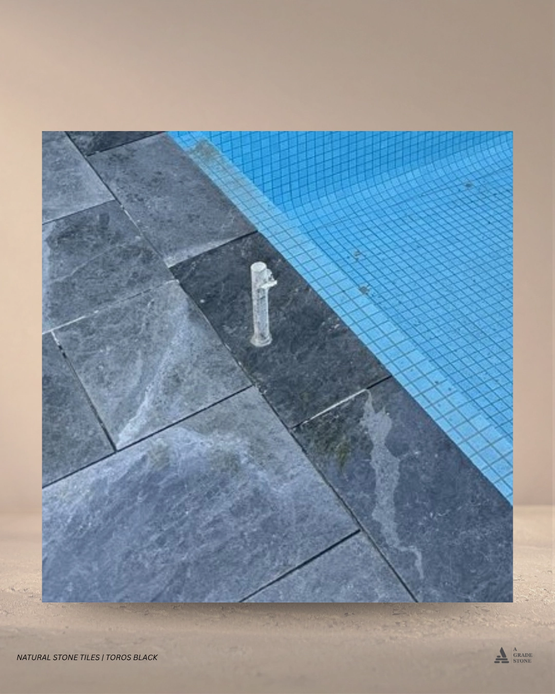 tortos black sandblasted & brushed marble