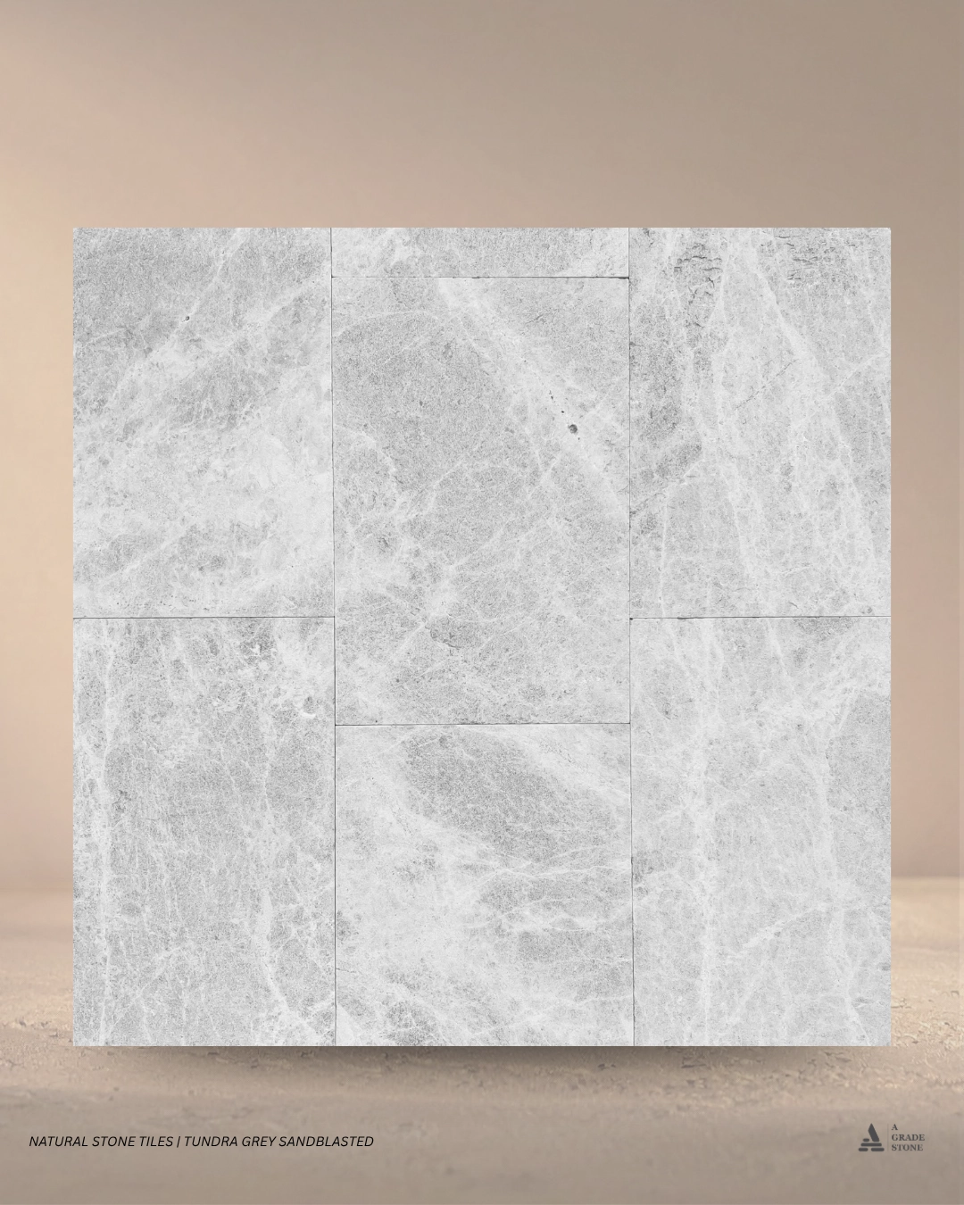 tundra grey sandblasted marble